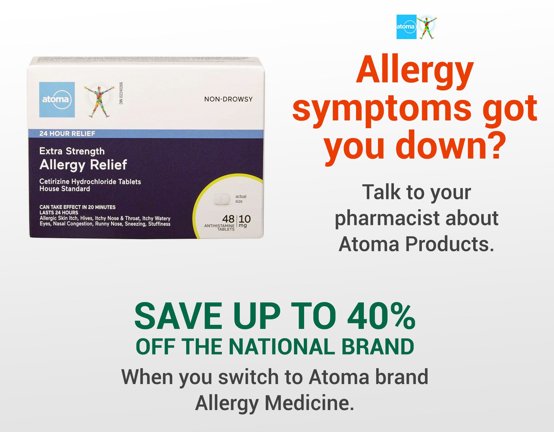 Switch and Save 40% - Atoma Allergy Medication