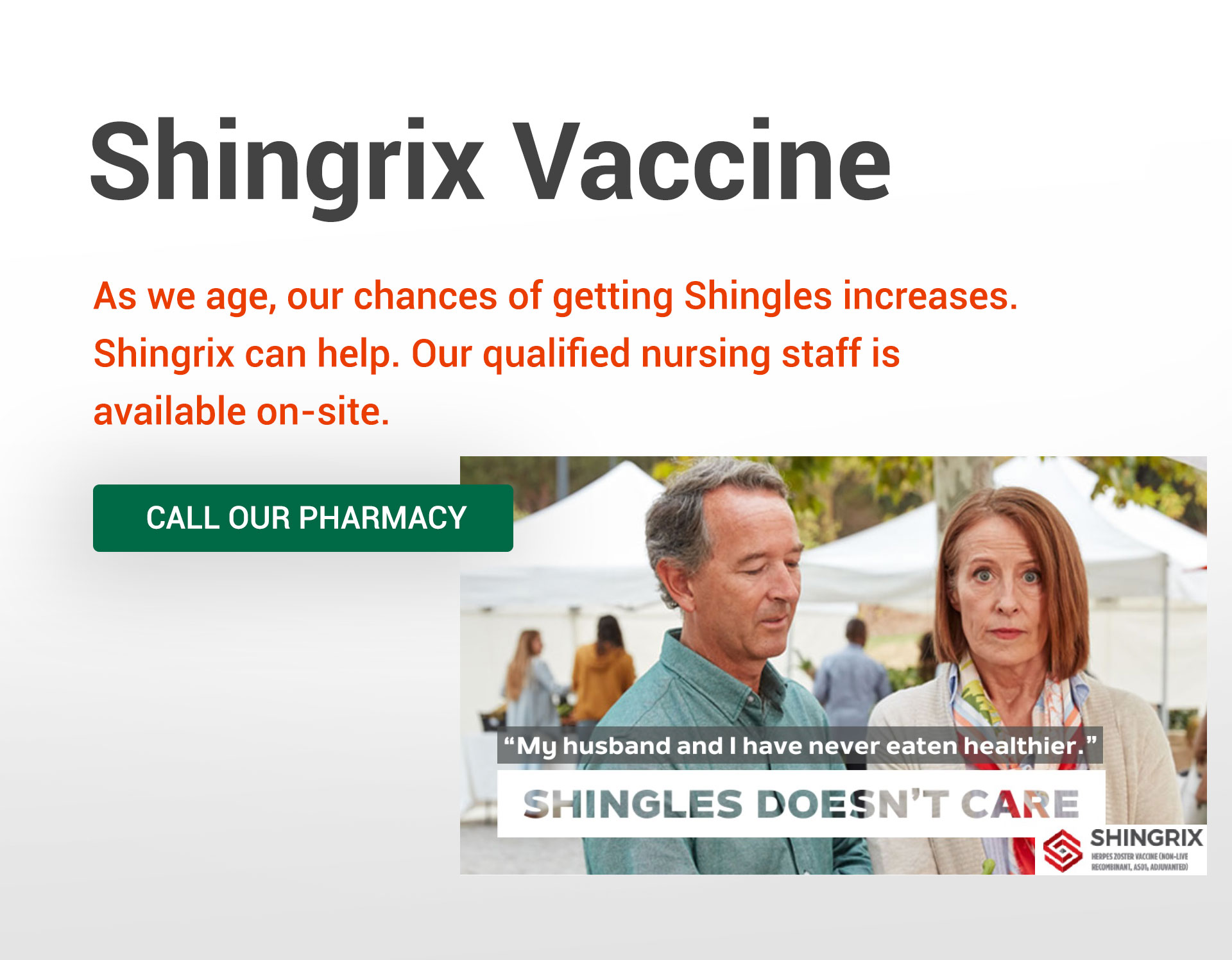 Shingrix Vaccine available in-store