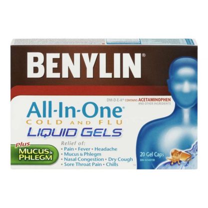 Benylin All In One Cold & Flu Liquid Gels 20