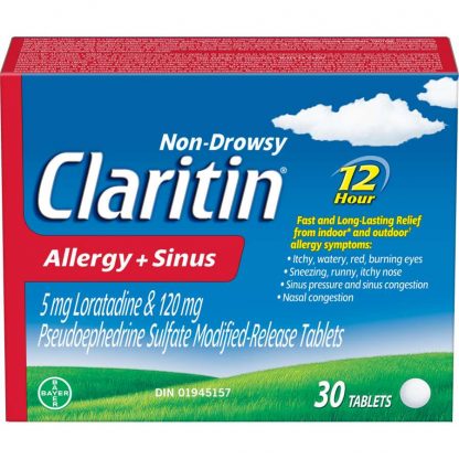 Claritin Allergy & Sinus Extra Strength 30 Tab