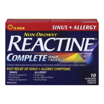 Reactine Sinus & Allergy Non Drowsy 10 Tab