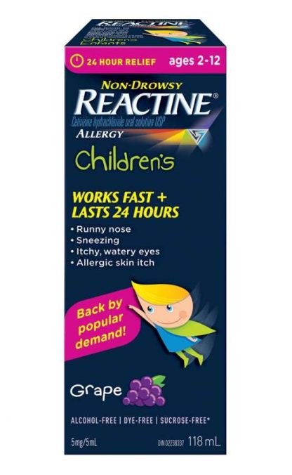 Reactine Childrens Grape 118ML