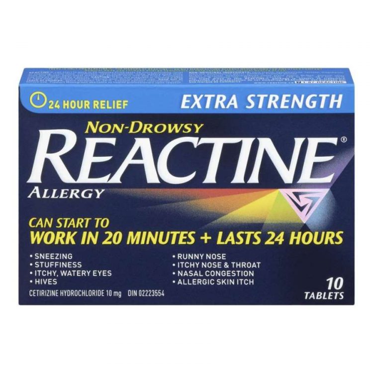 Reactine Extra Strength 10MG 10 Tab Young's Pharmacy & Homecare