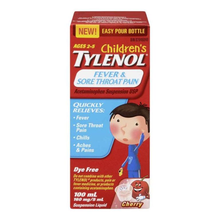 Tylenol Childrens Fever & Sore Throat Cherry 100ML Young's Pharmacy & Homecare
