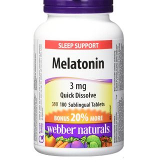 Webber Naturals Vitamin Melatonin 3MG Quick Dissolve 90 Subl Tab