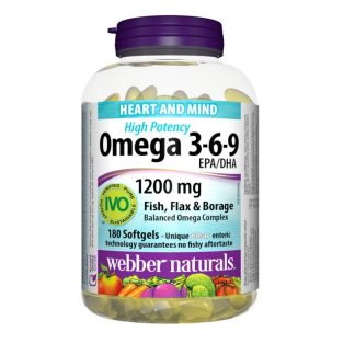 Webber Naturals Vitamin Omega-3-6-9 1200MG 180 Softgels