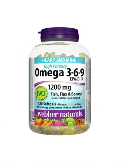 Webber Naturals Vitamin Omega-3-6-9 1200MG 180 Softgels