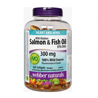 Webber Naturals Wild Alaskan Salmon & Fish Oil 300MG 220 Softgels