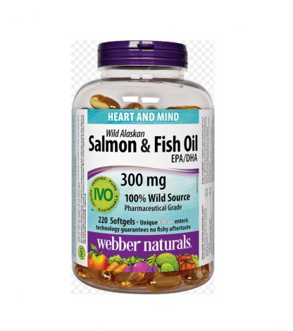 Webber Naturals Wild Alaskan Salmon & Fish Oil 300MG 220 Softgels